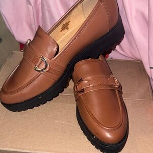 Easy Spirit -Brown Loafers with Gold Buckle